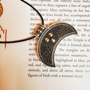 Medieval Slavic Lunula Moon Pendant Viking Jewelry /  Necklace For Women / Men